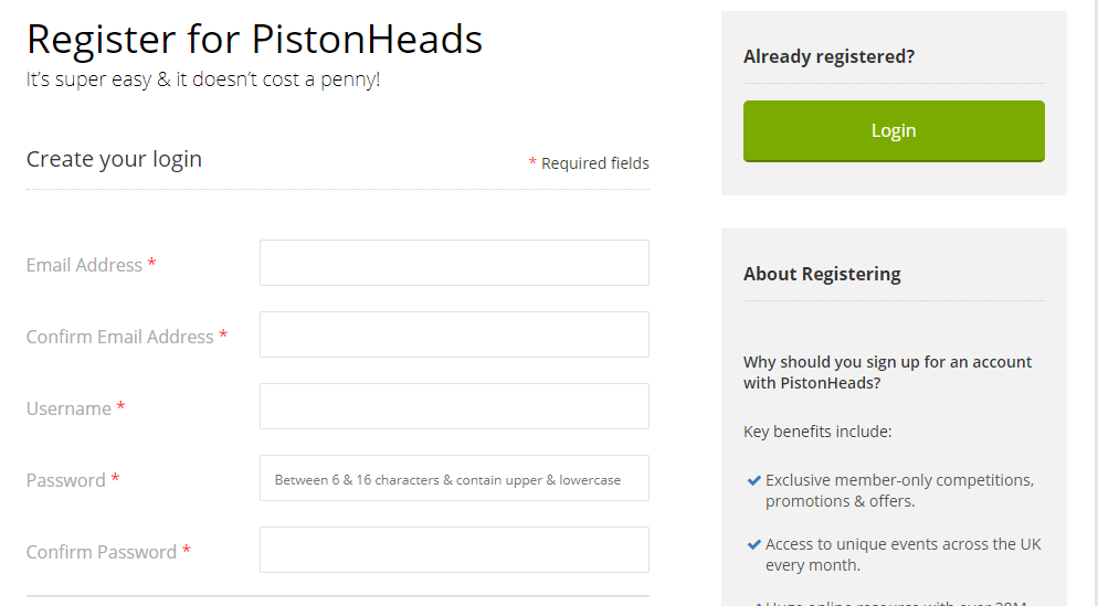 Register for PistionHeads